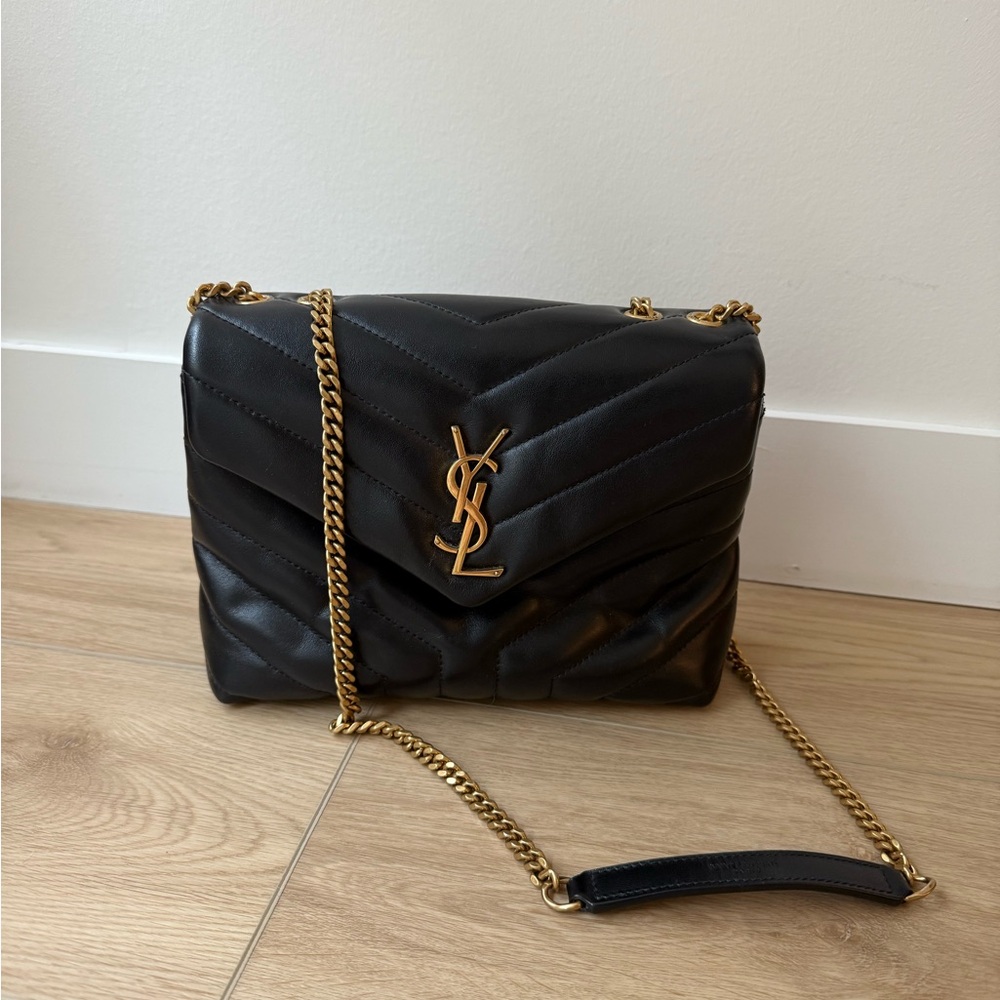 Yves Saint Laurent Loulou Small Black Leather Shoulder Bag